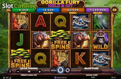 Скрин2. Gorilla Fury Hold & Hit слот