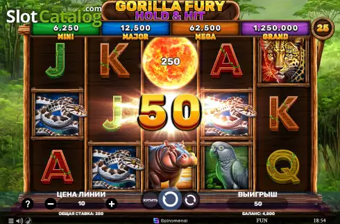Скрин3. Gorilla Fury Hold & Hit слот