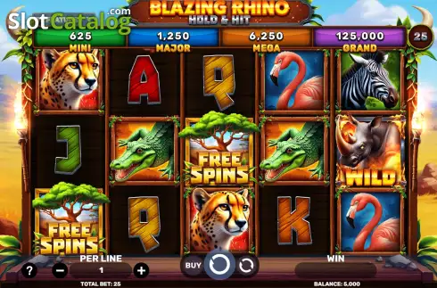 Скрин2. Blazing Rhino Hold & Hit слот