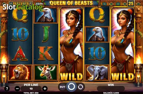 Скрин2. Queen of Beasts слот