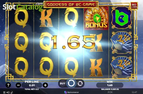 Скрин3. Goddess of BC Game слот