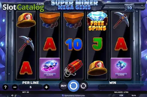 Скрин2. Super Miner - Mega Gems слот