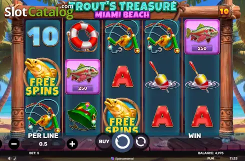 Скрин2. Trout's Treasure - Miami Beach слот