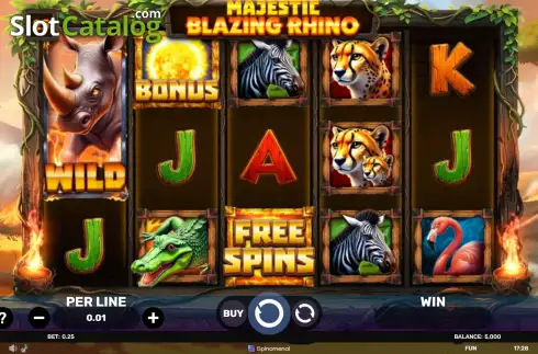Скрин2. Majestic Blazing Rhino слот