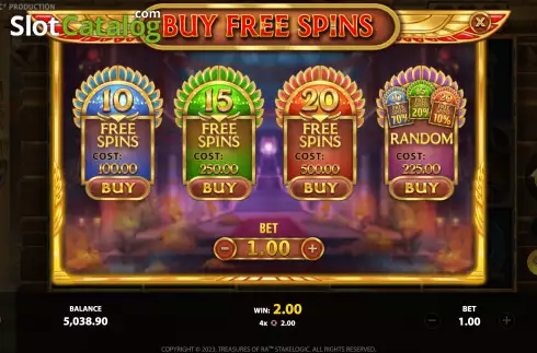 Скрин5. Treasures of Ra слот