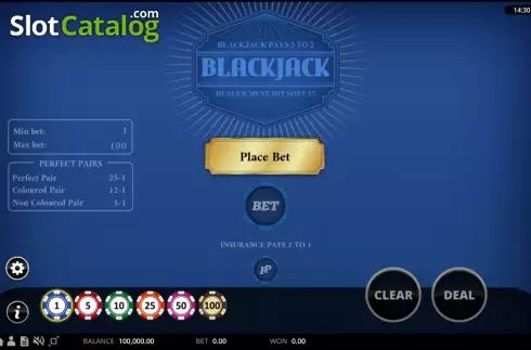 Скрин2. Perfect Pairs Blackjack (Swintt) слот