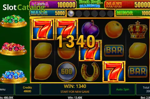 Скрин3. Fresh Fruit deluxe Diamonds слот