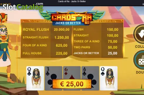 Скрин3. Cards of Ra Jacks or Better слот