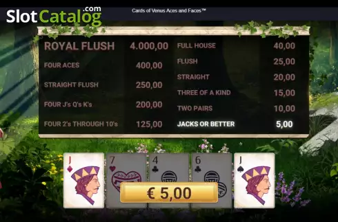 Скрин3. Cards of Venus Aces and Faces слот