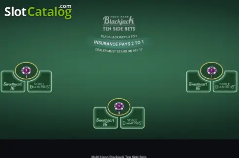 Скрин2. Multi Hand Blackjack Ten Side Bets слот