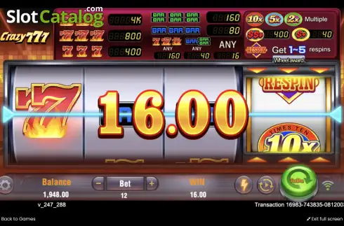 Скрин5. Crazy 777 (TaDa Gaming) слот