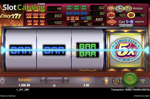 Скрин6. Crazy 777 (TaDa Gaming) слот