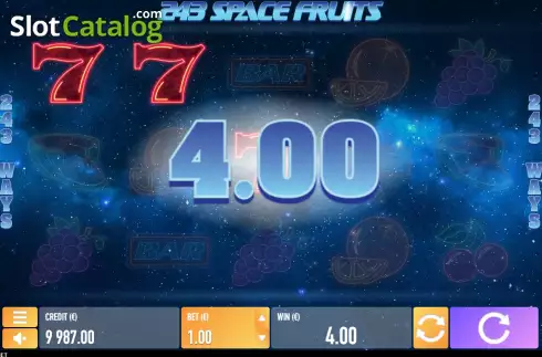 Скрин4. 243 Space Fruits слот