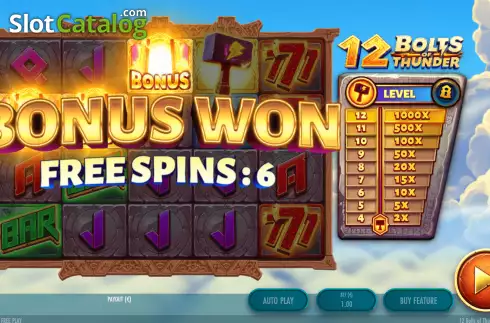 Скрин5. 12 Bolts of Thunder слот