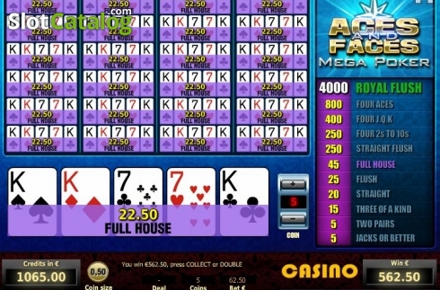 Скрин6. Aces & Faces Mega Poker слот