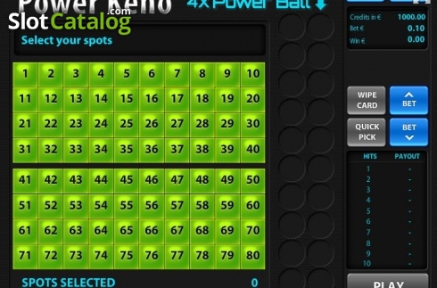 Скрин2. Power Keno (Tom Horn Gaming) слот