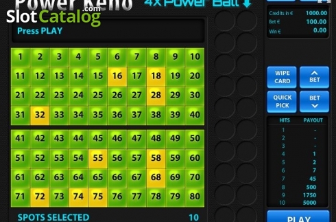 Скрин3. Power Keno (Tom Horn Gaming) слот