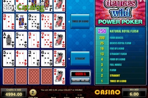 Скрин3. Deuces Wild Poker 4 Hand слот