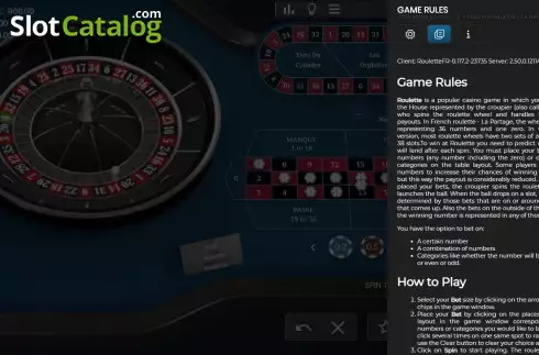 Скрин6. French Roulette La Partage (Tom Horn Gaming) слот