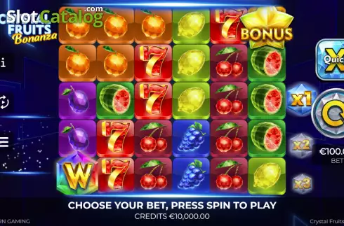 Скрин2. Crystal Fruits Bonanza слот