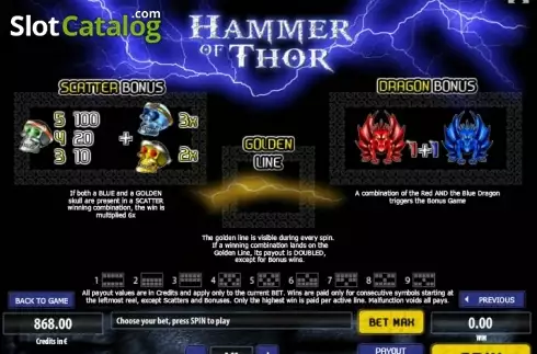 Скрин7. Hammer Of Thor (Tom Horn Gaming) слот