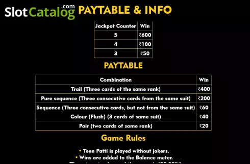 Скрин6. Teen Patti (Top Spin Games) слот