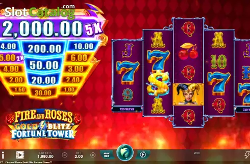 Скрин2. Fire and Roses Gold Blitz Fortune Tower слот
