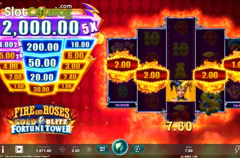 Скрин3. Fire and Roses Gold Blitz Fortune Tower слот
