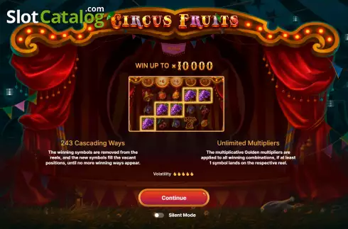 Скрин2. Circus Fruits слот
