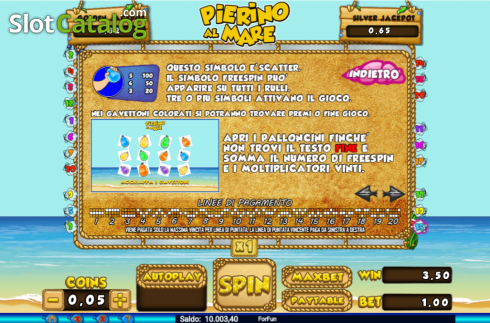 Скрин6. Pierino al Mare слот
