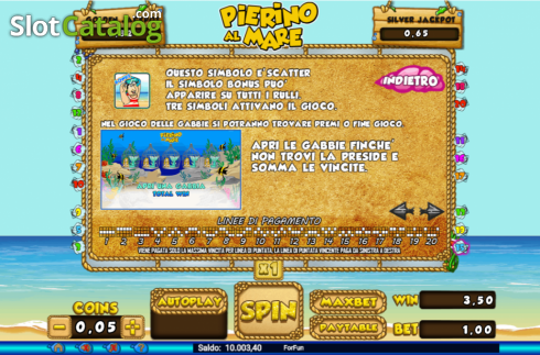 Скрин7. Pierino al Mare слот