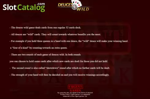 Скрин9. Deuces Wild (Urgent Games) слот