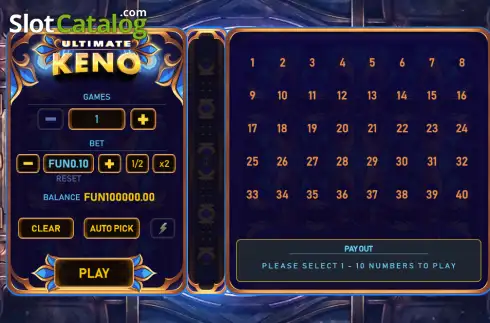 Скрин2. Ultimate Keno слот