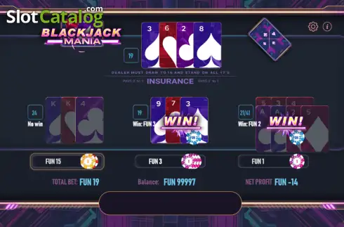 Скрин3. Blackjack Mania слот