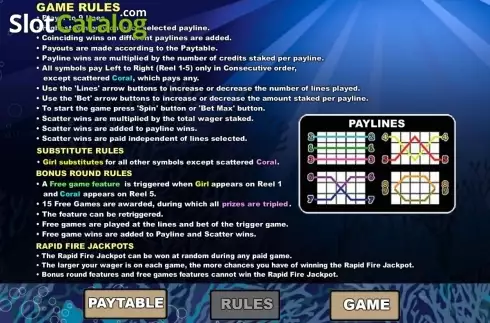 Скрин3. Coral Cash (Wager Gaming) слот
