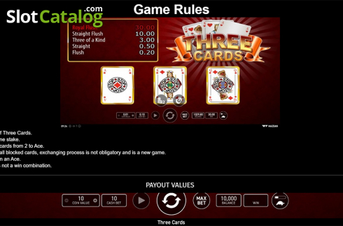 Скрин7. Three Cards Poker (Wazdan) слот