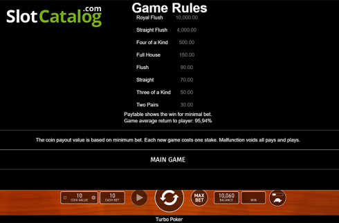 Скрин9. Turbo Poker слот