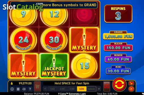 Скрин7. 9 Coins Extremely Light слот