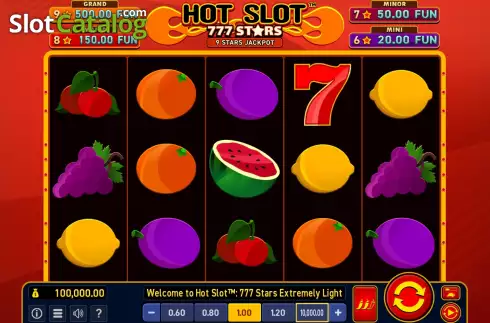 Скрин3. Hot Slot: 777 Stars Extremely Light слот