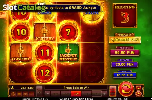 Скрин6. 16 Coins Grand Gold Edition слот