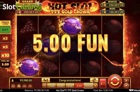 Скрин5. Hot Slot: 777 Gold Crown слот