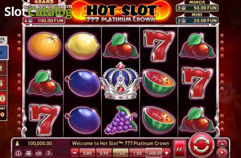 Скрин3. Hot Slot: 777 Platinum Crown слот
