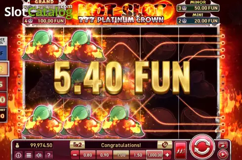 Скрин4. Hot Slot: 777 Platinum Crown слот