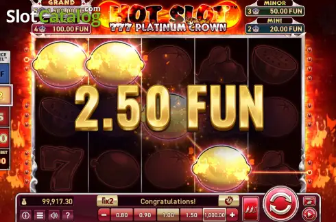 Скрин5. Hot Slot: 777 Platinum Crown слот