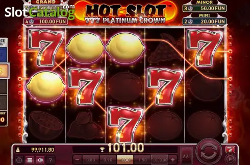 Скрин6. Hot Slot: 777 Platinum Crown слот