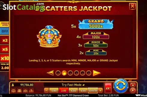Скрин8. Hot Slot: 777 Diamond Crown слот