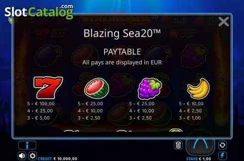 Скрин6. Blazing Sea 20 слот