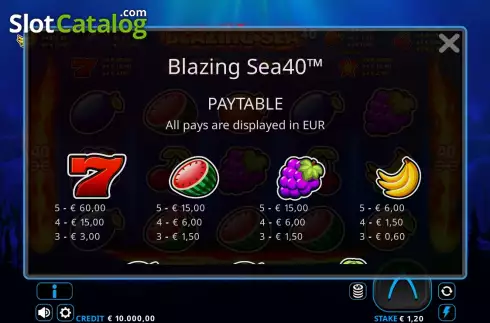 Скрин6. Blazing Sea 40 слот
