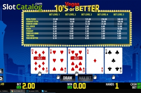 Скрин3. Tens Or Better HD слот