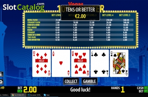 Скрин4. Tens Or Better HD слот